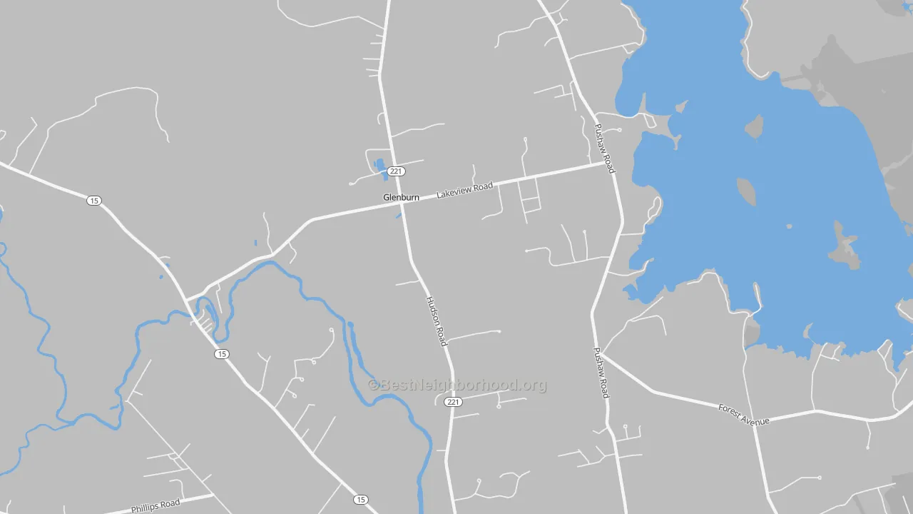Transit Grade map of Glenburn Center, ME