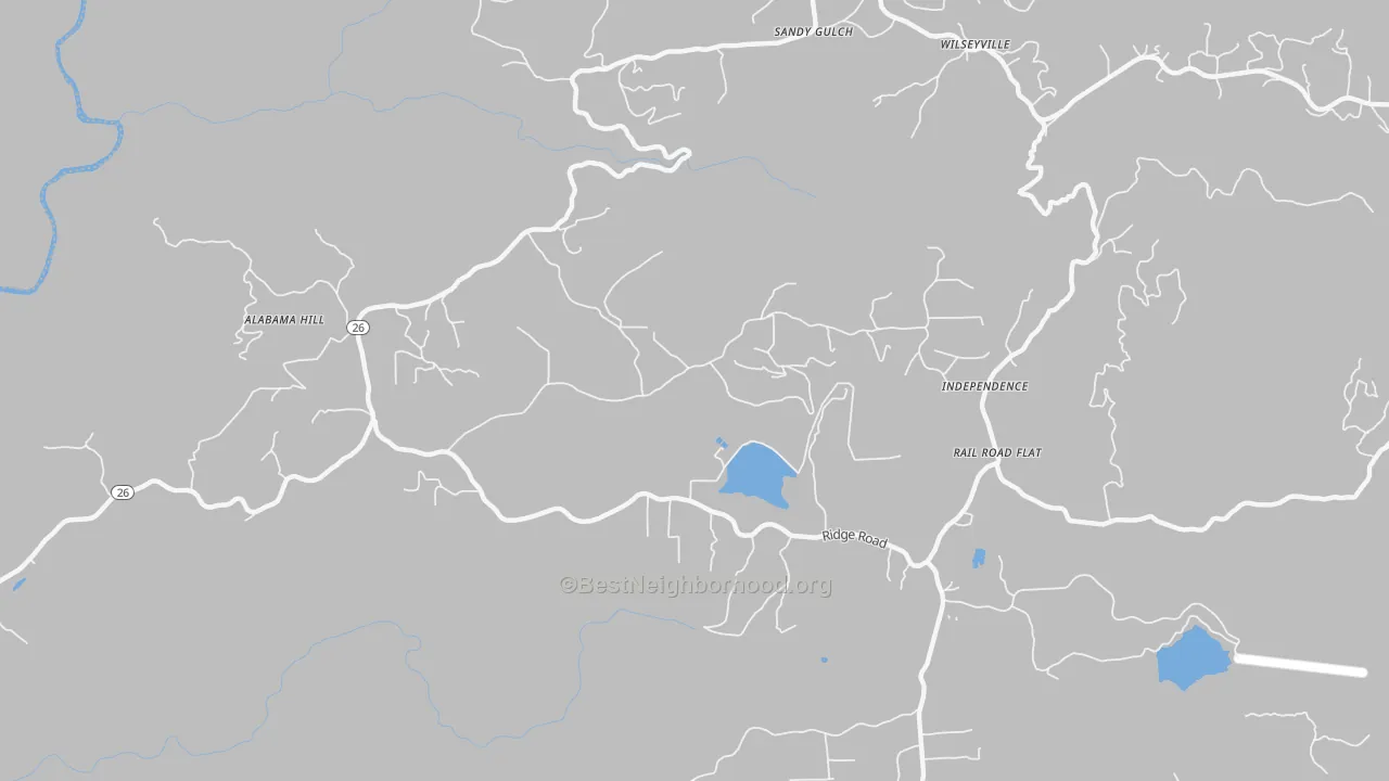 Transit Grade map of Glencoe, CA