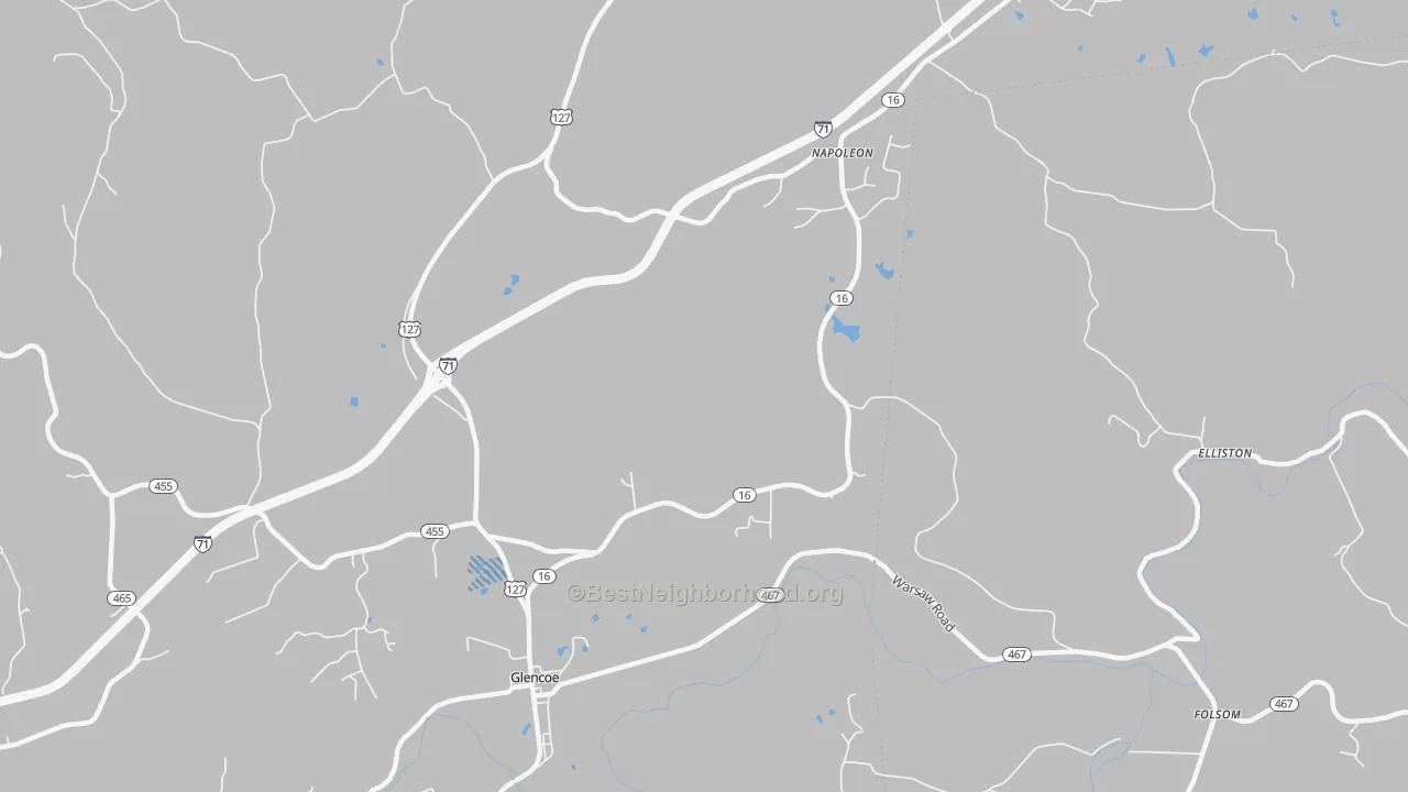 Transit Grade map of Glencoe, KY