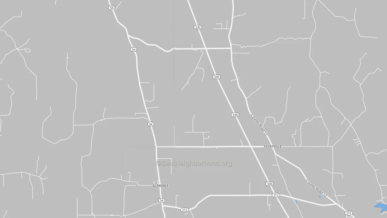 Transit Grade map of Glendale, AR