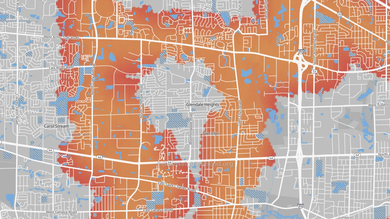 Transit Grade map of Glendale Heights, IL