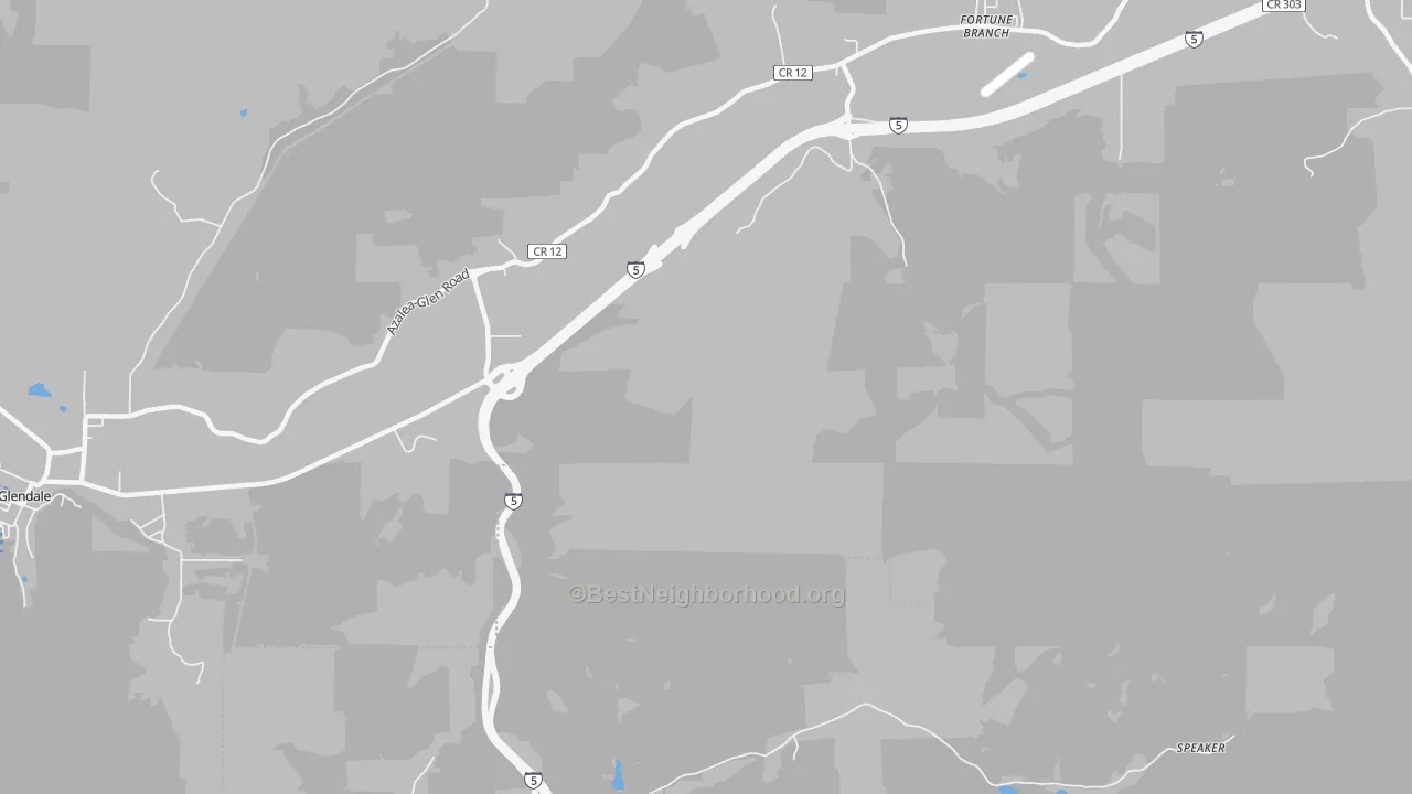 Transit Grade map of Glendale Junction, OR