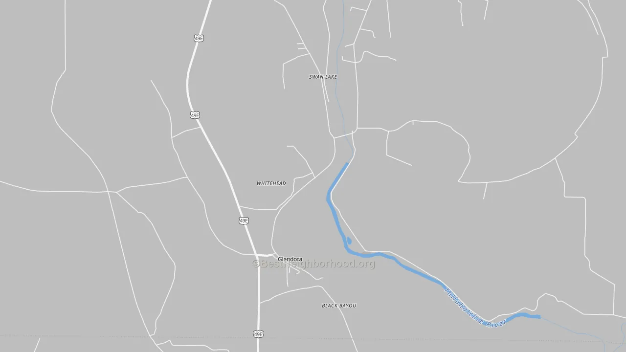 Transit Grade map of Glendora, MS