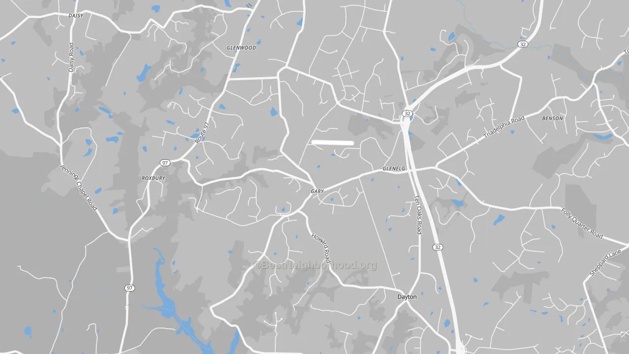 Transit Grade map of Glenelg, MD