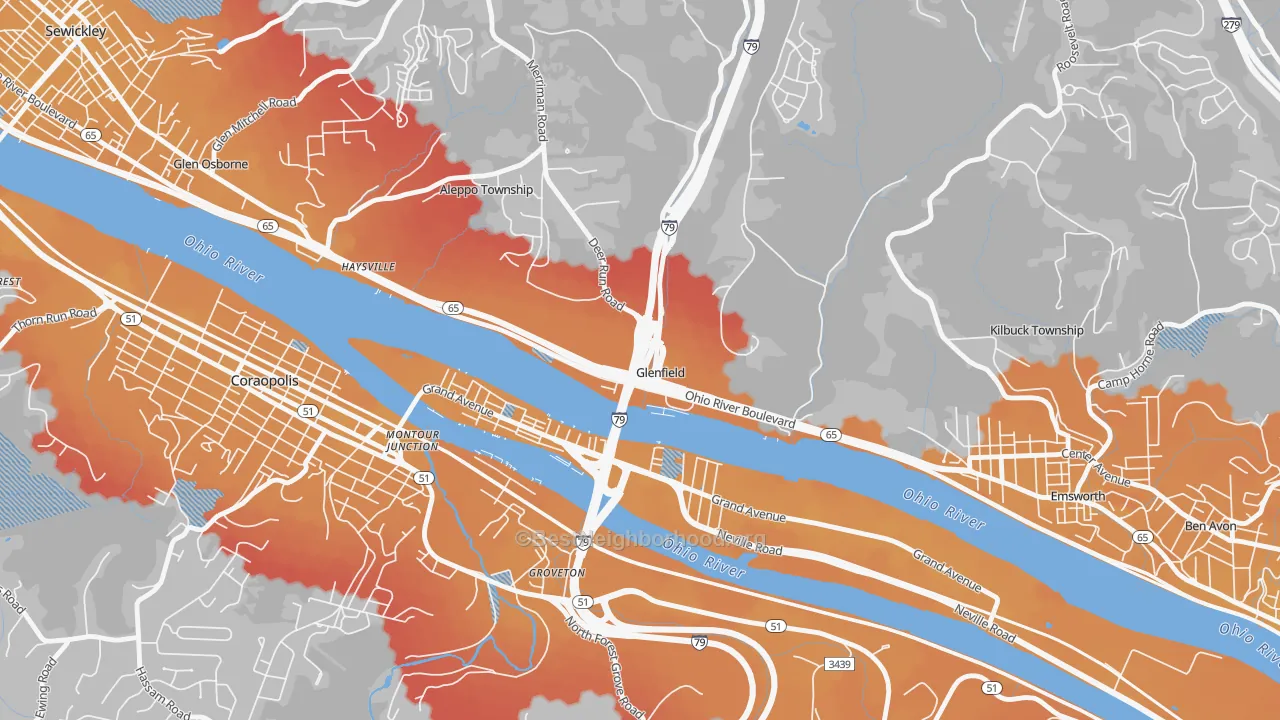 Transit Grade map of Glenfield, PA
