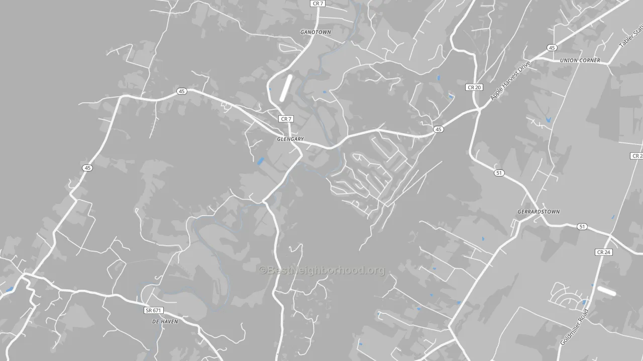 Transit Grade map of Glengary, WV