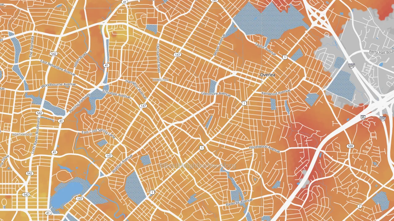 Transit Grade map of Glenham-Belhar, Baltimore, MD