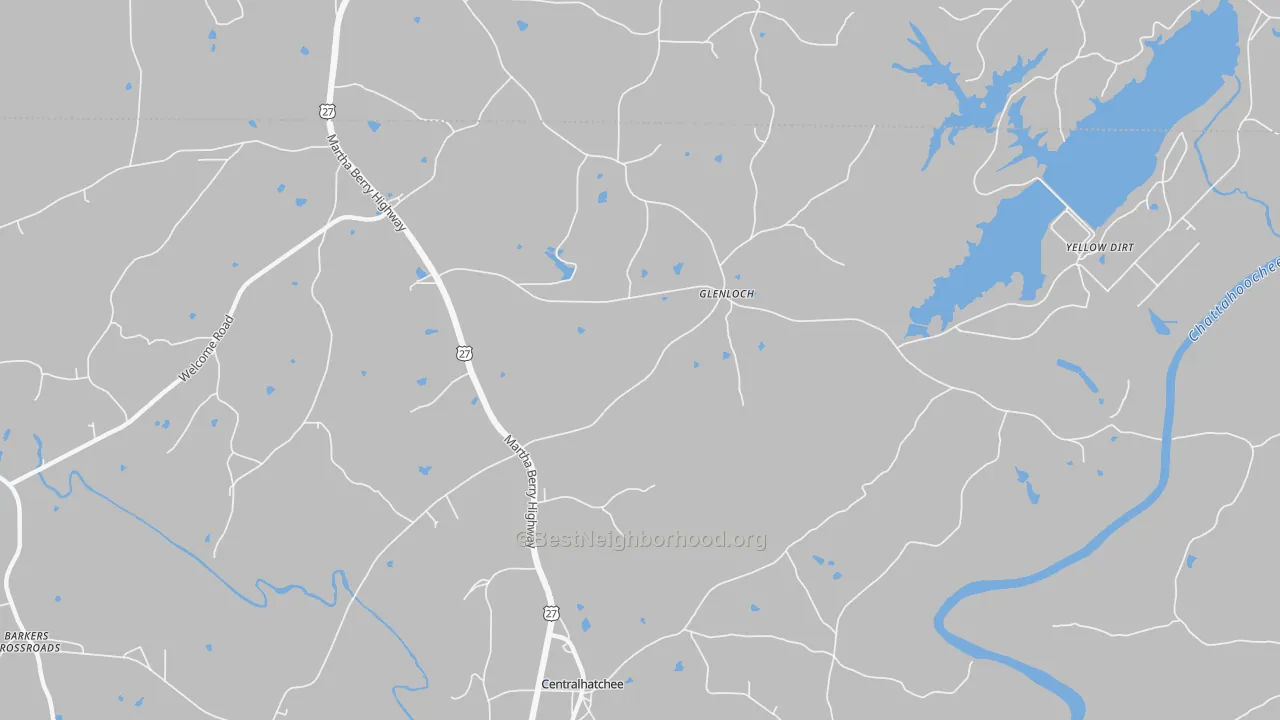 Transit Grade map of Glenloch, GA
