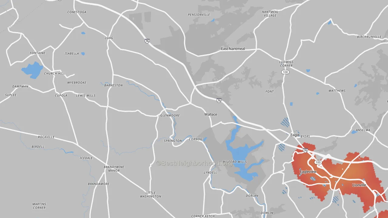 Transit Grade map of Glenmoore, PA