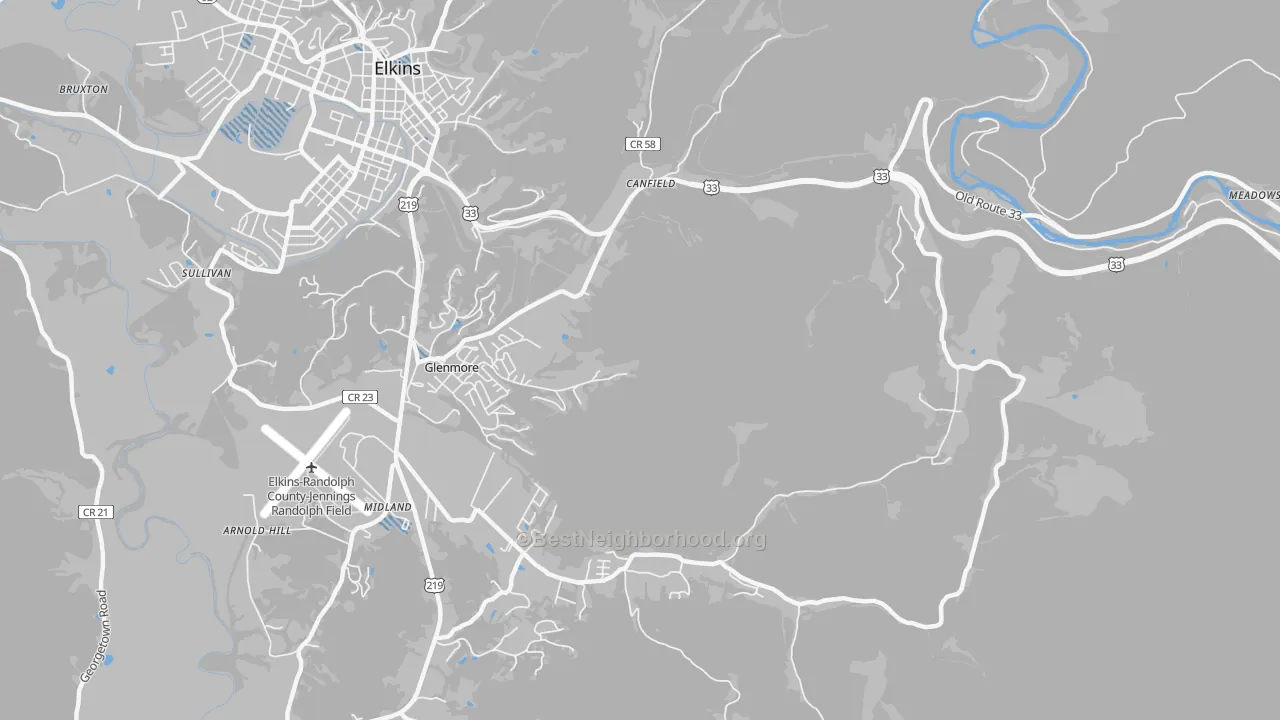 Transit Grade map of Glenmore, WV
