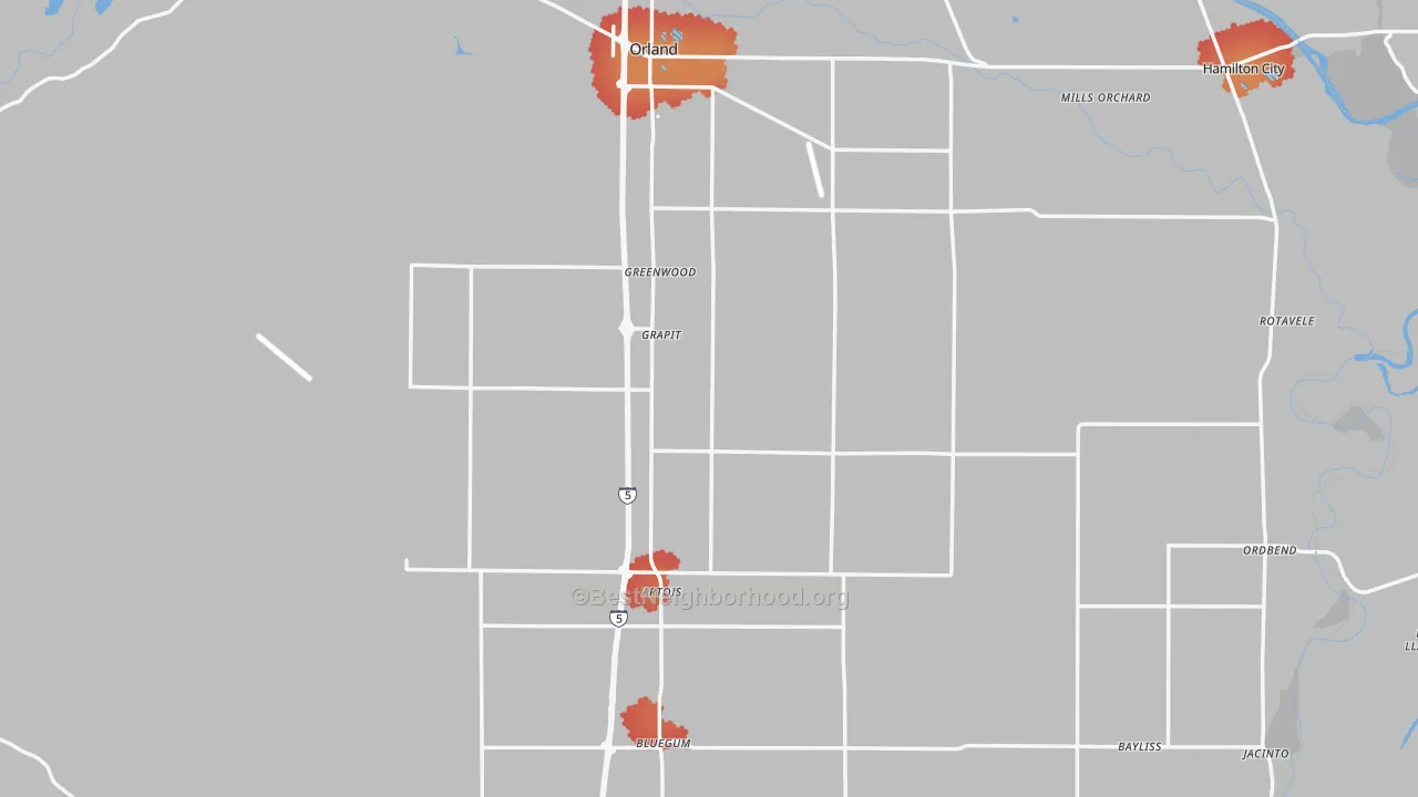 Transit Grade map of Glenn County, CA