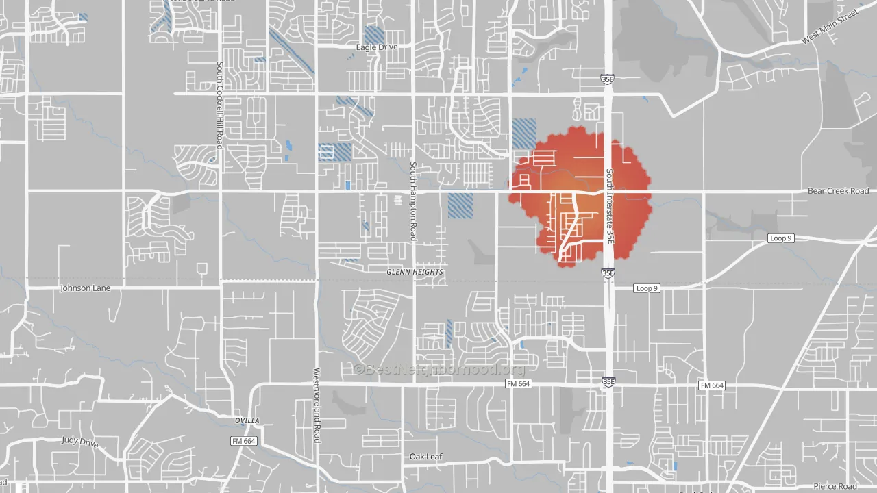 Transit Grade map of Glenn Heights, TX