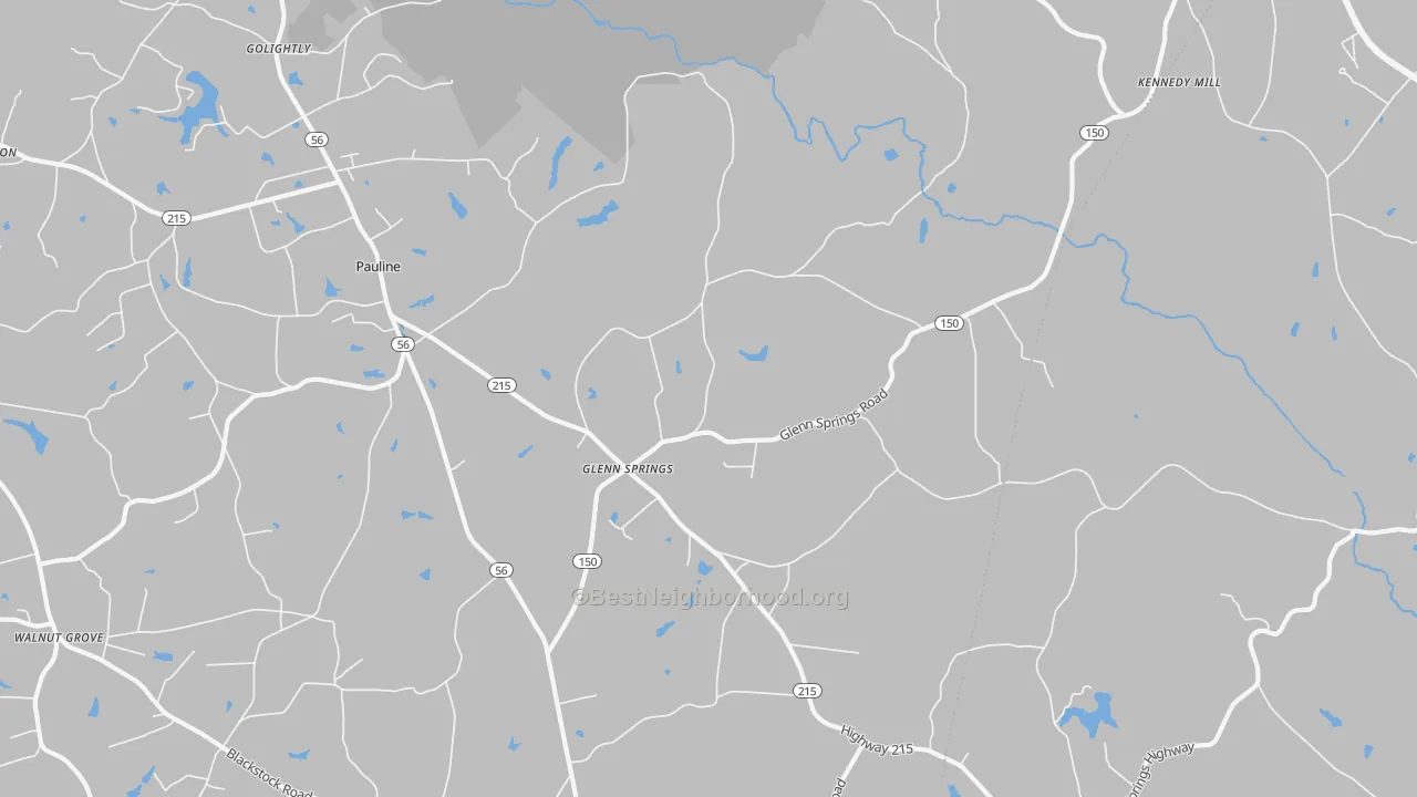 Transit Grade map of Glenn Springs, SC
