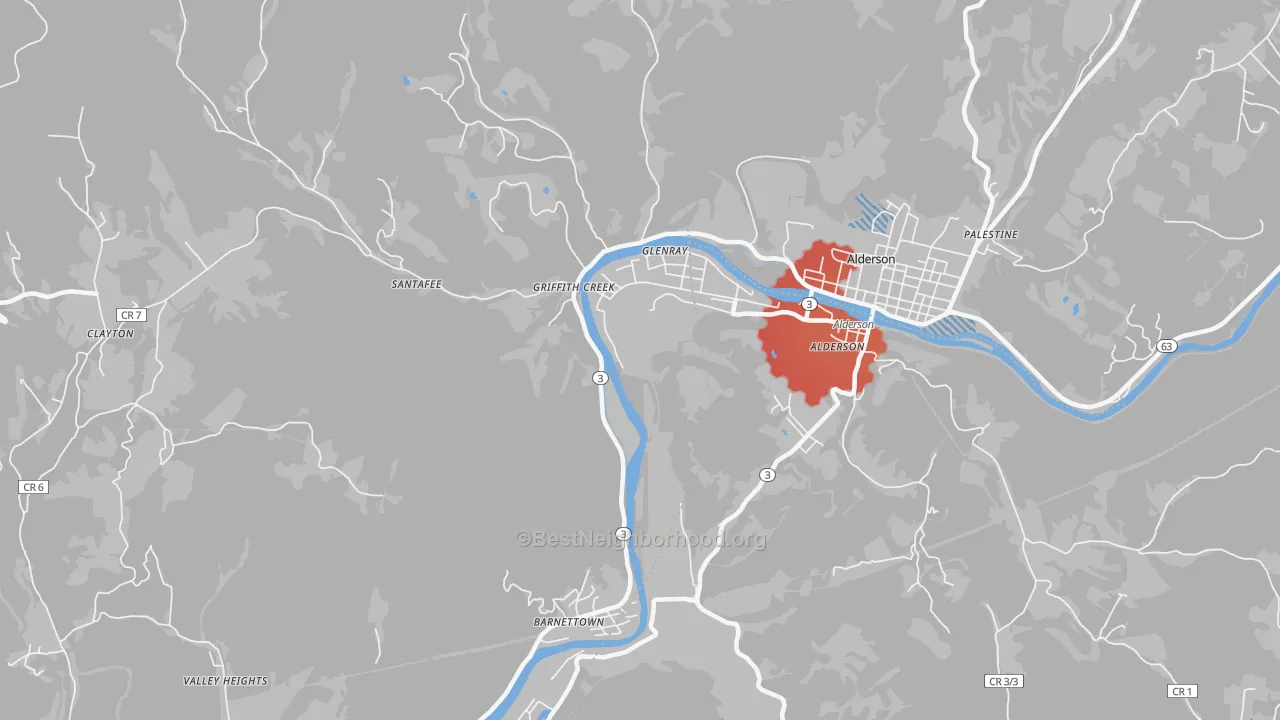 Transit Grade map of Glenray, WV