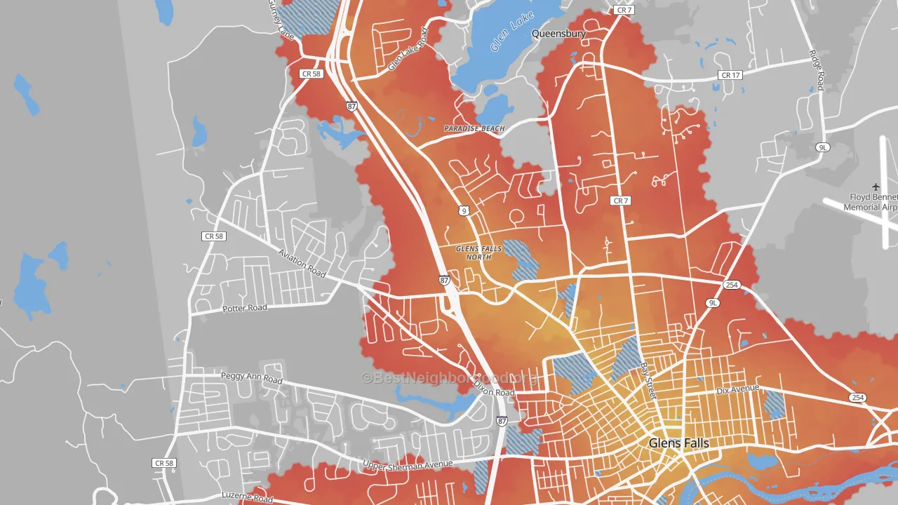 Transit Grade map of Glens Falls North, NY