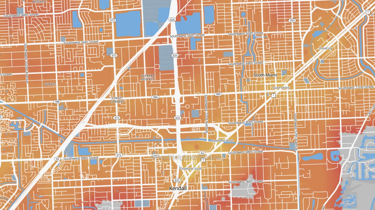 Transit Grade map of Glenvar Heights, FL