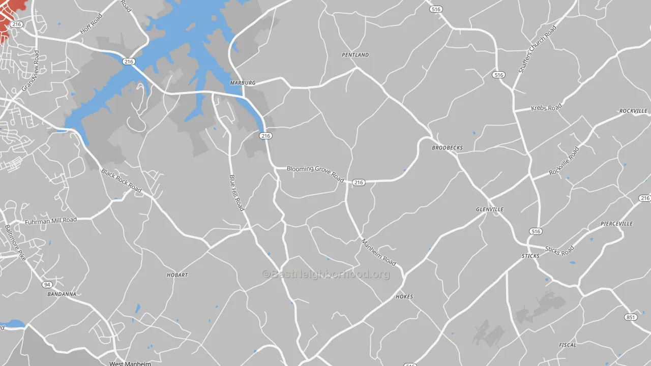 Transit Grade map of Glenville, PA