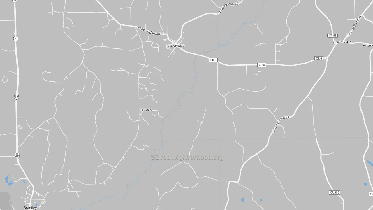 Transit Grade map of Glenwood, AL