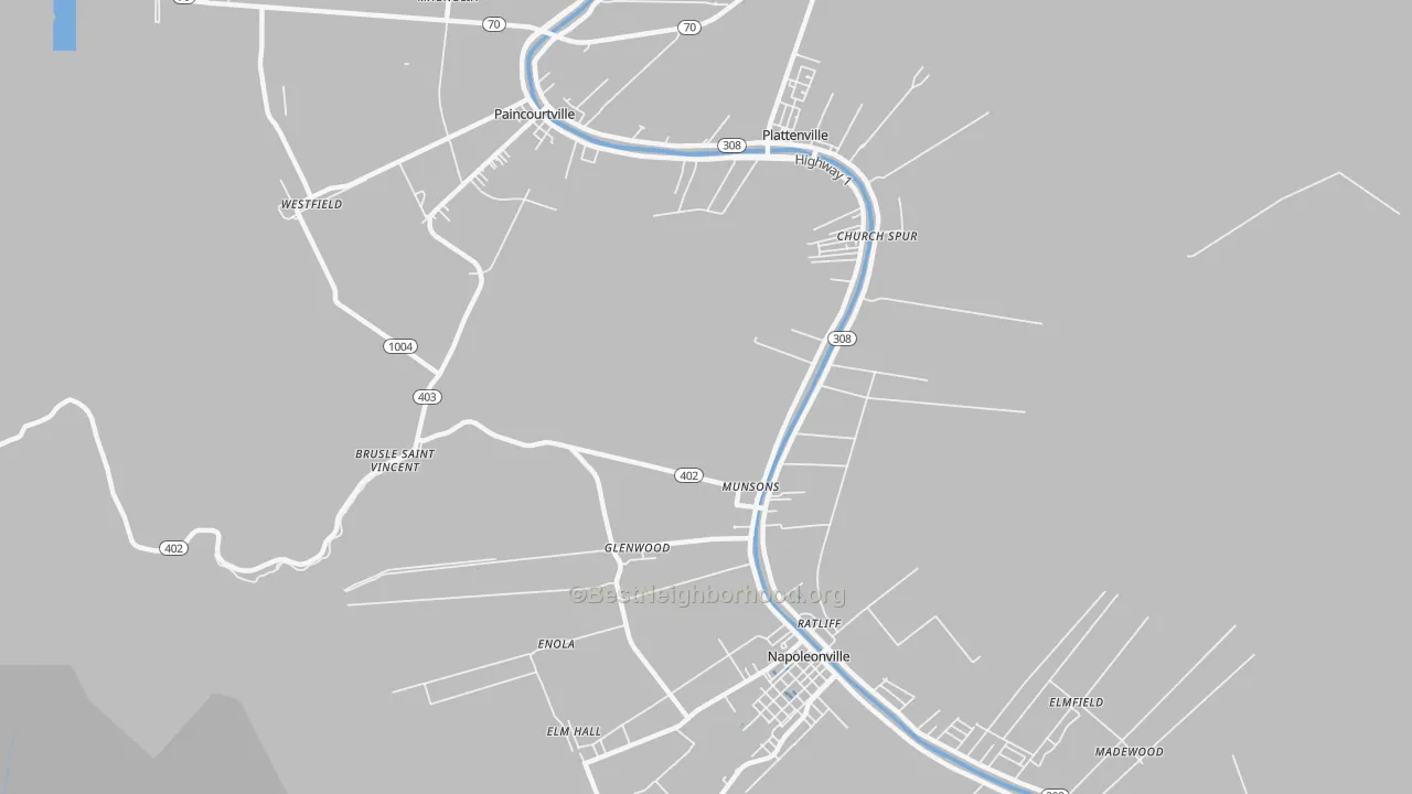 Transit Grade map of Glenwood, LA
