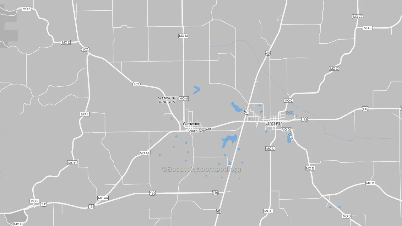 Transit Grade map of Glenwood, MO