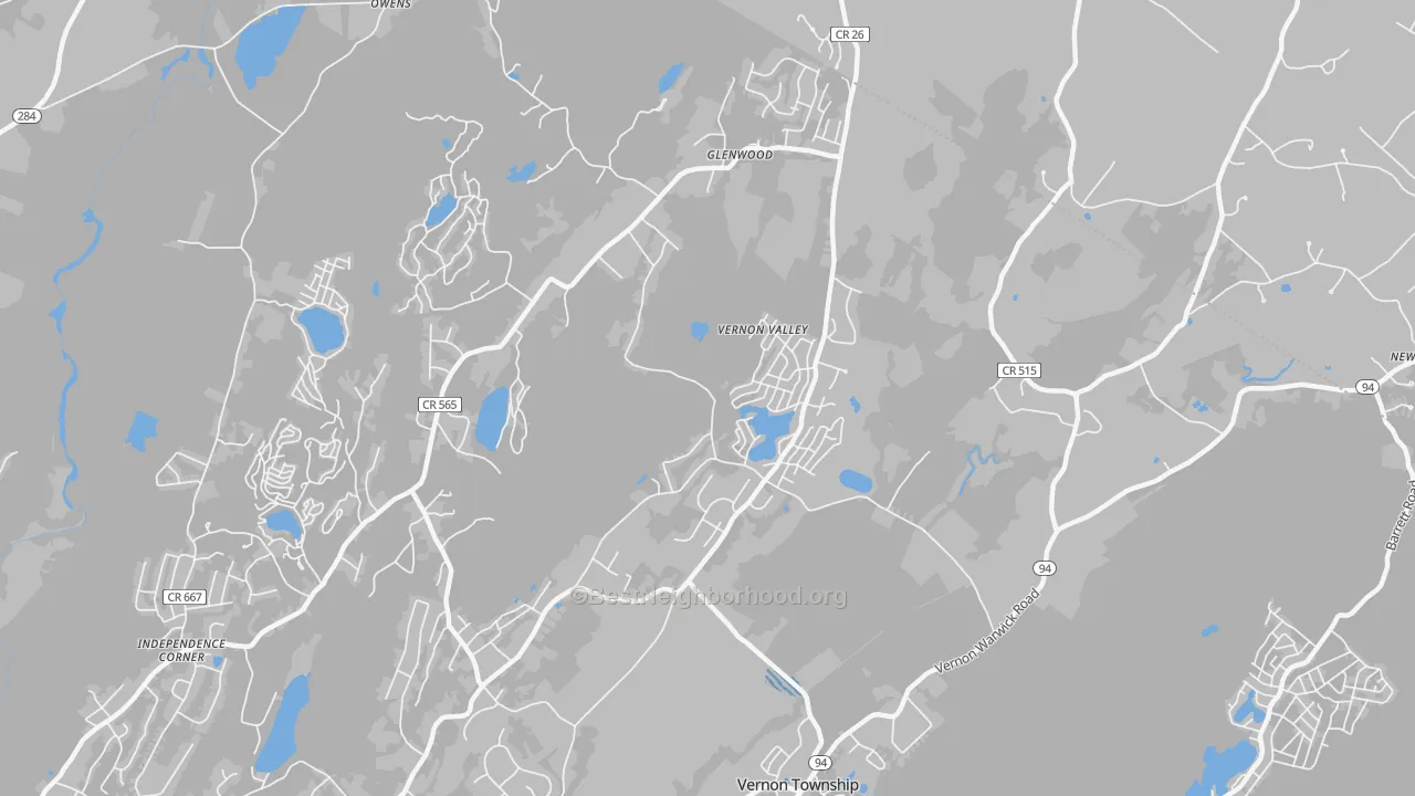 Transit Grade map of Glenwood, NJ
