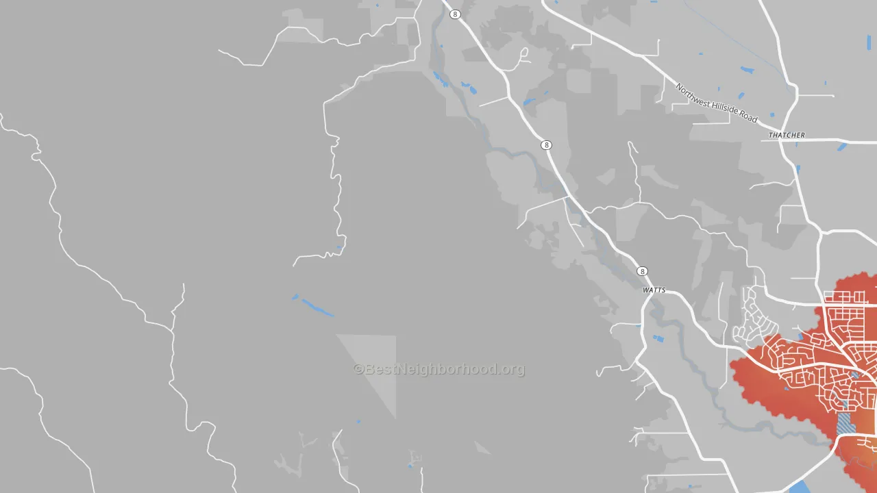Transit Grade map of Glenwood, OR
