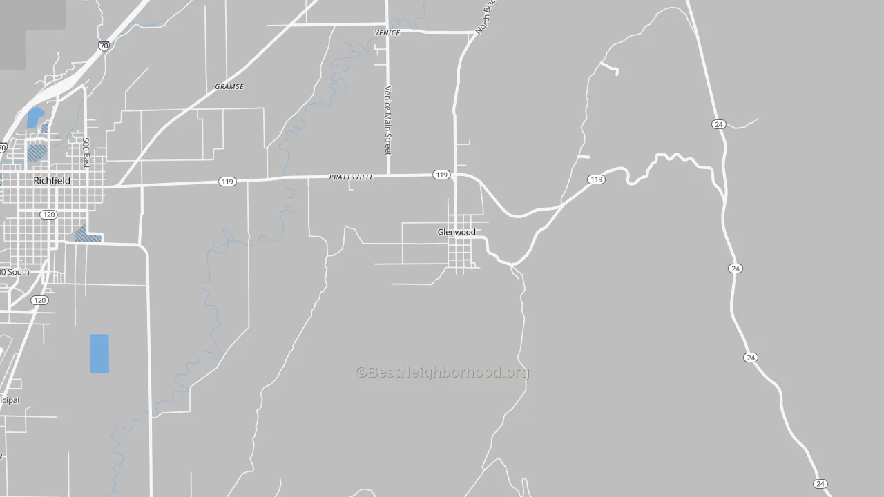 Transit Grade map of Glenwood, UT