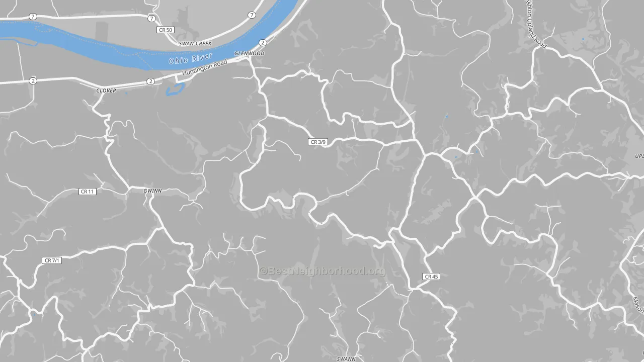 Transit Grade map of Glenwood, WV
