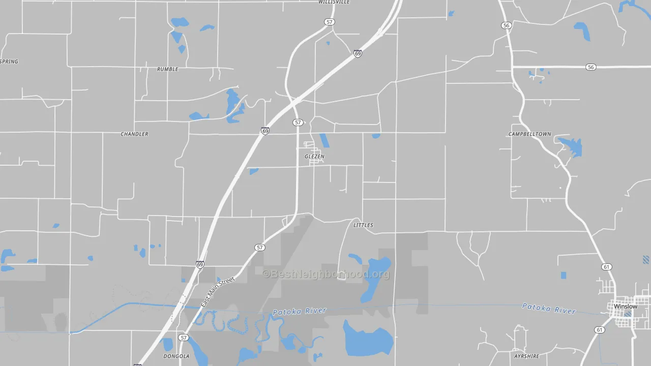 Transit Grade map of Glezen, IN
