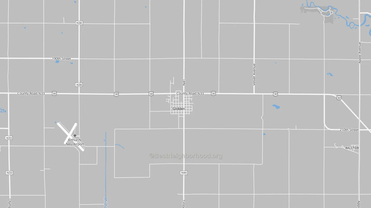 Transit Grade map of Glidden, IA