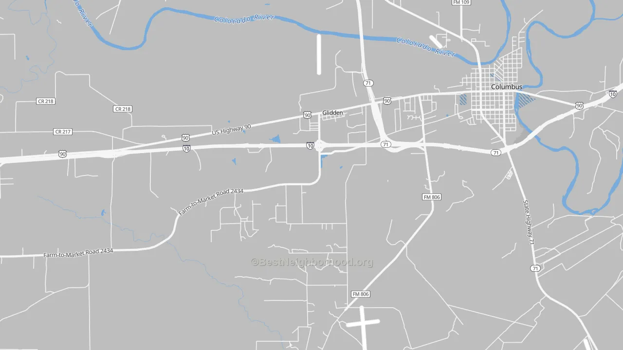 Transit Grade map of Glidden, TX