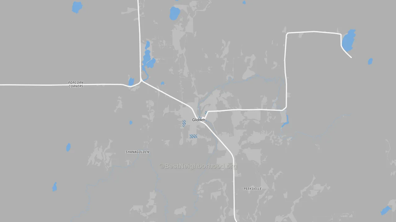 Transit Grade map of Glidden, WI