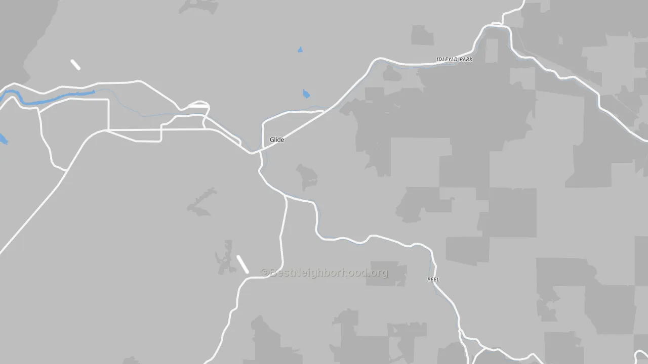 Transit Grade map of Glide, OR