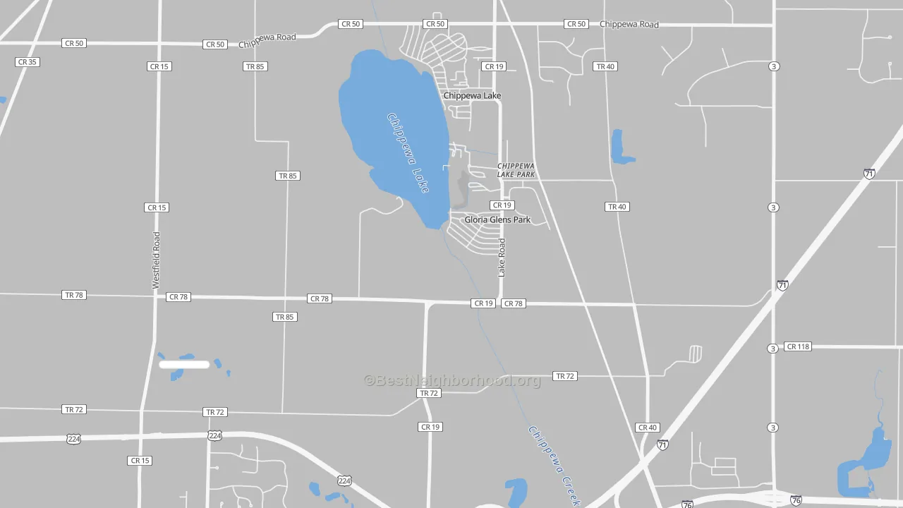 Transit Grade map of Gloria Glens Park, OH