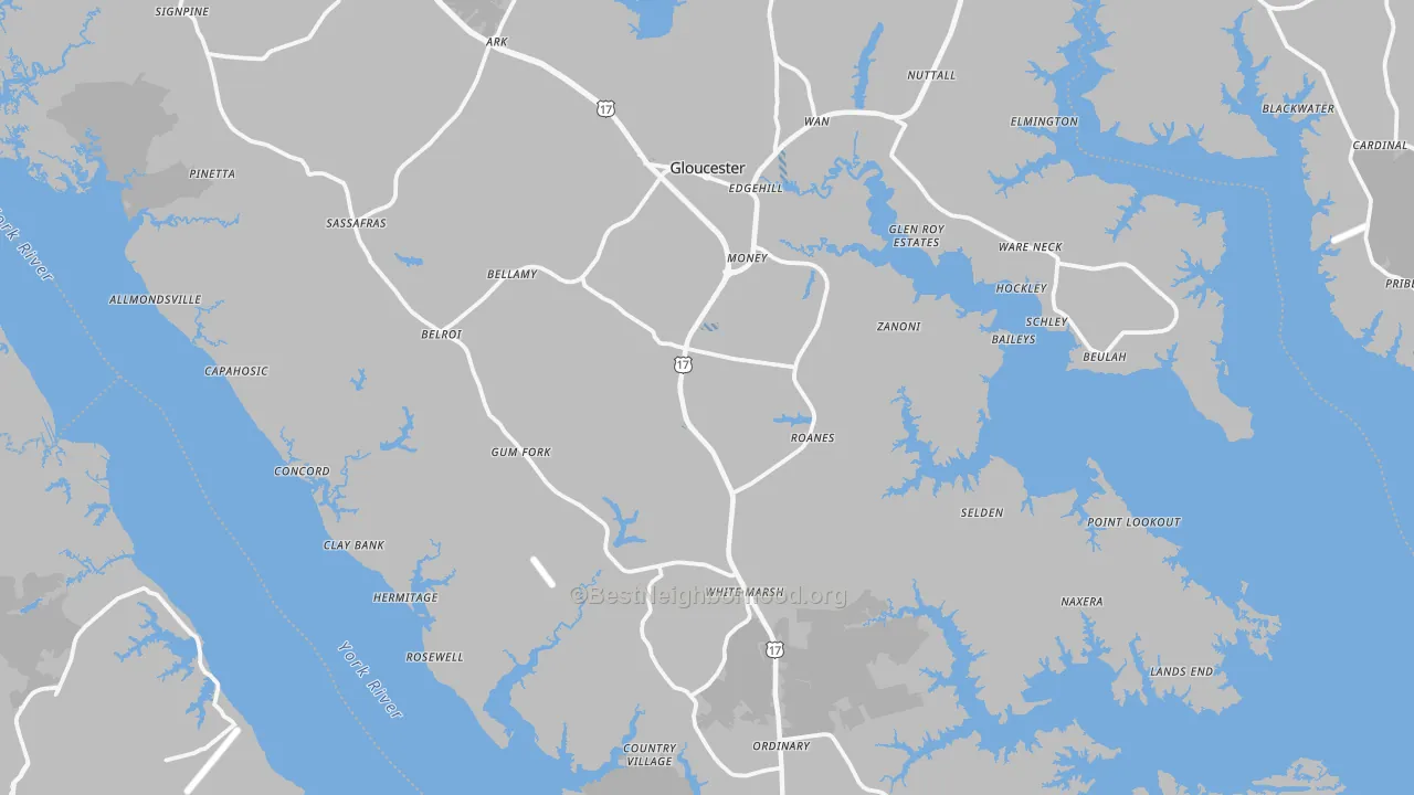 Transit Grade map of Gloucester County, VA