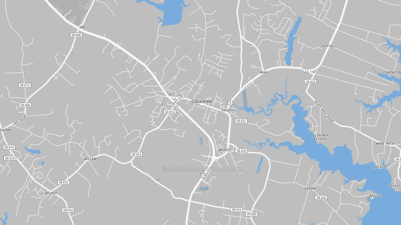 Transit Grade map of Gloucester Courthouse, VA