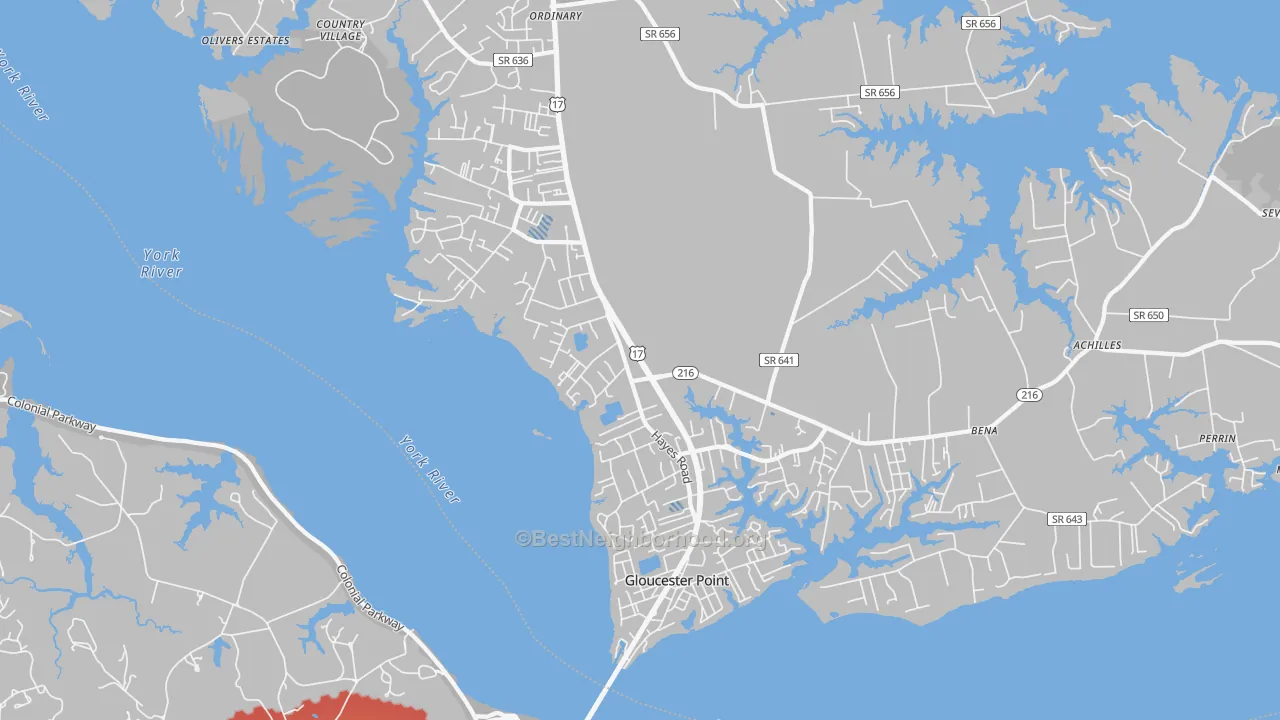 Transit Grade map of Gloucester Point, VA