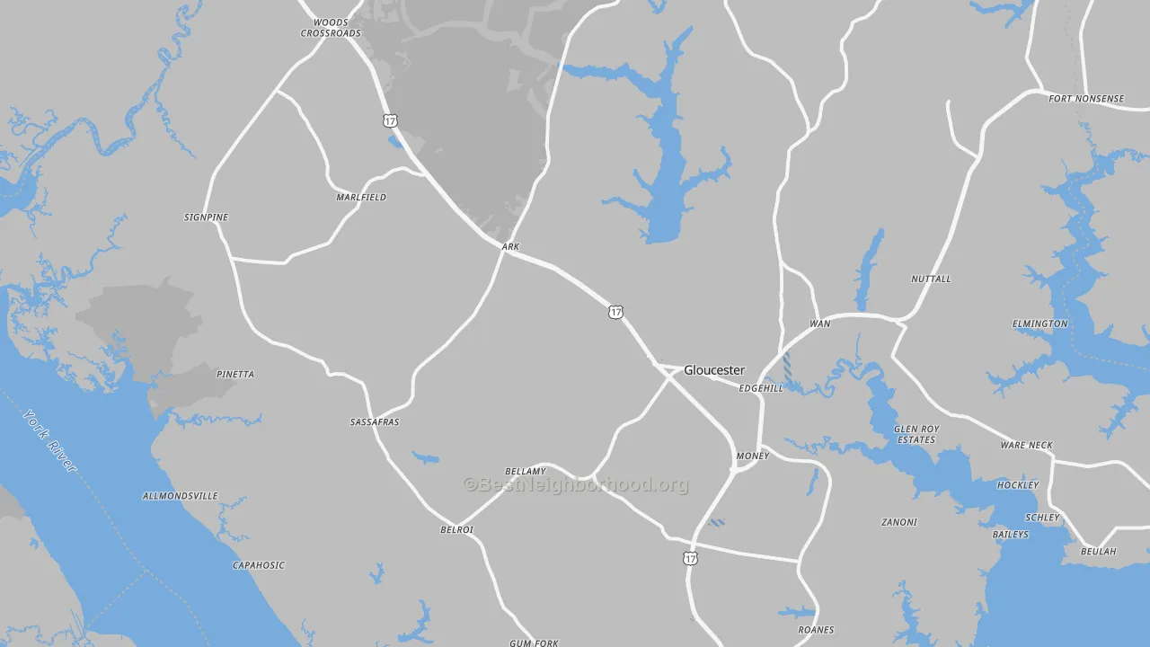 Transit Grade map of Gloucester, VA