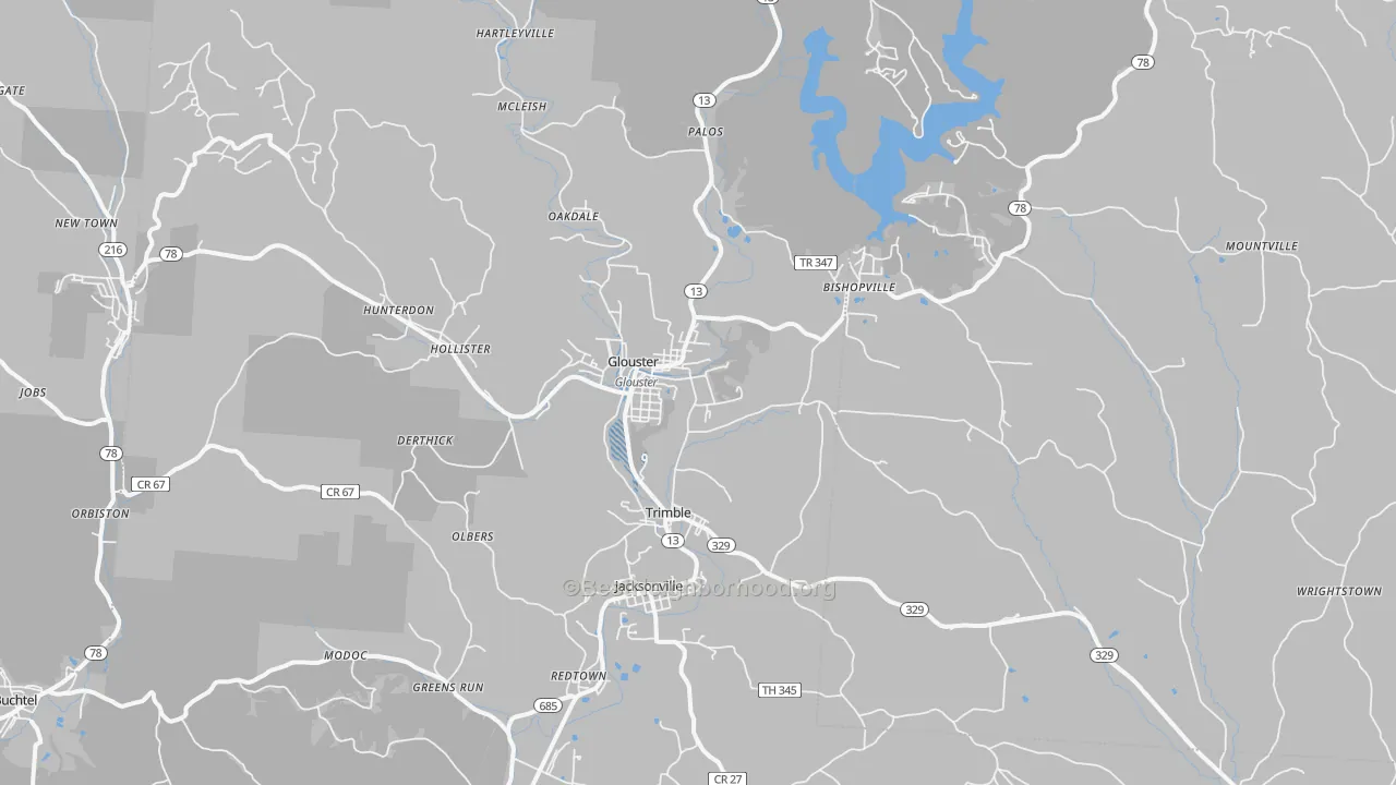 Transit Grade map of Glouster, OH