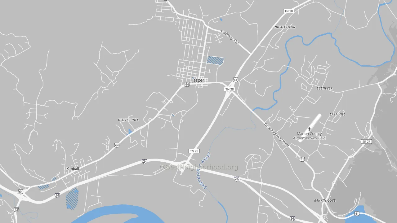 Transit Grade map of Glover Hill, TN