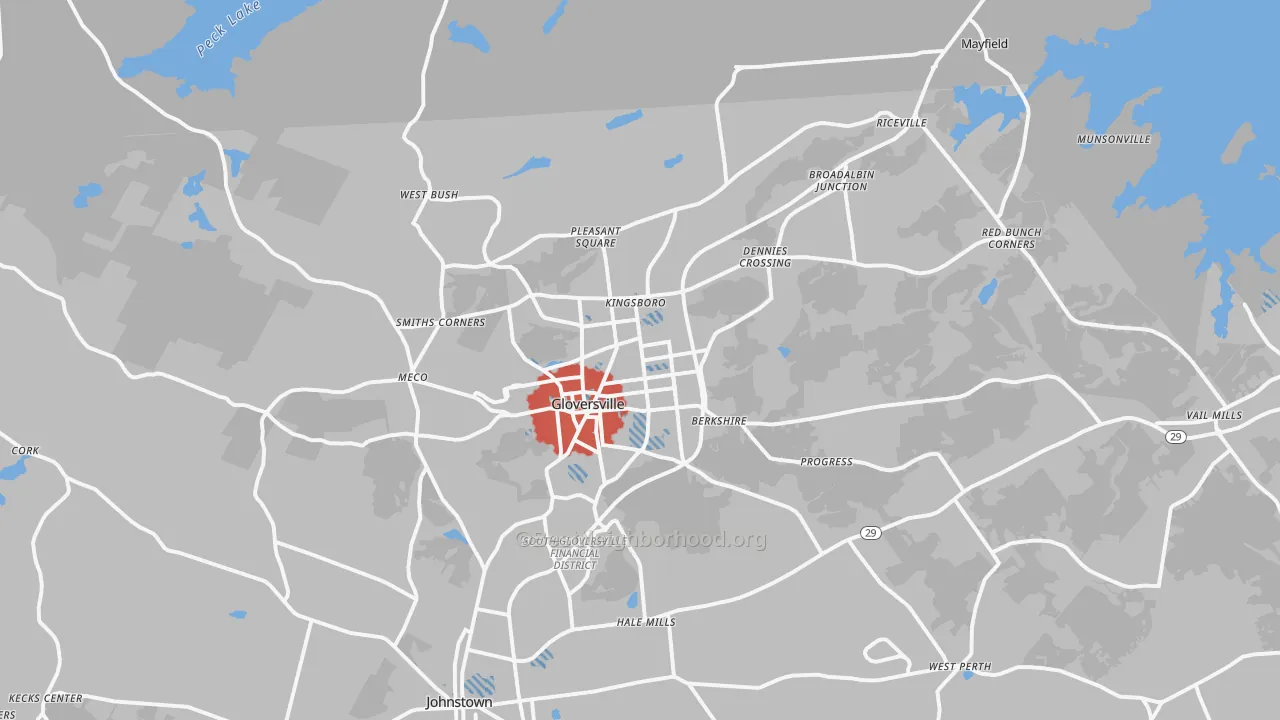 Transit Grade map of Gloversville, NY