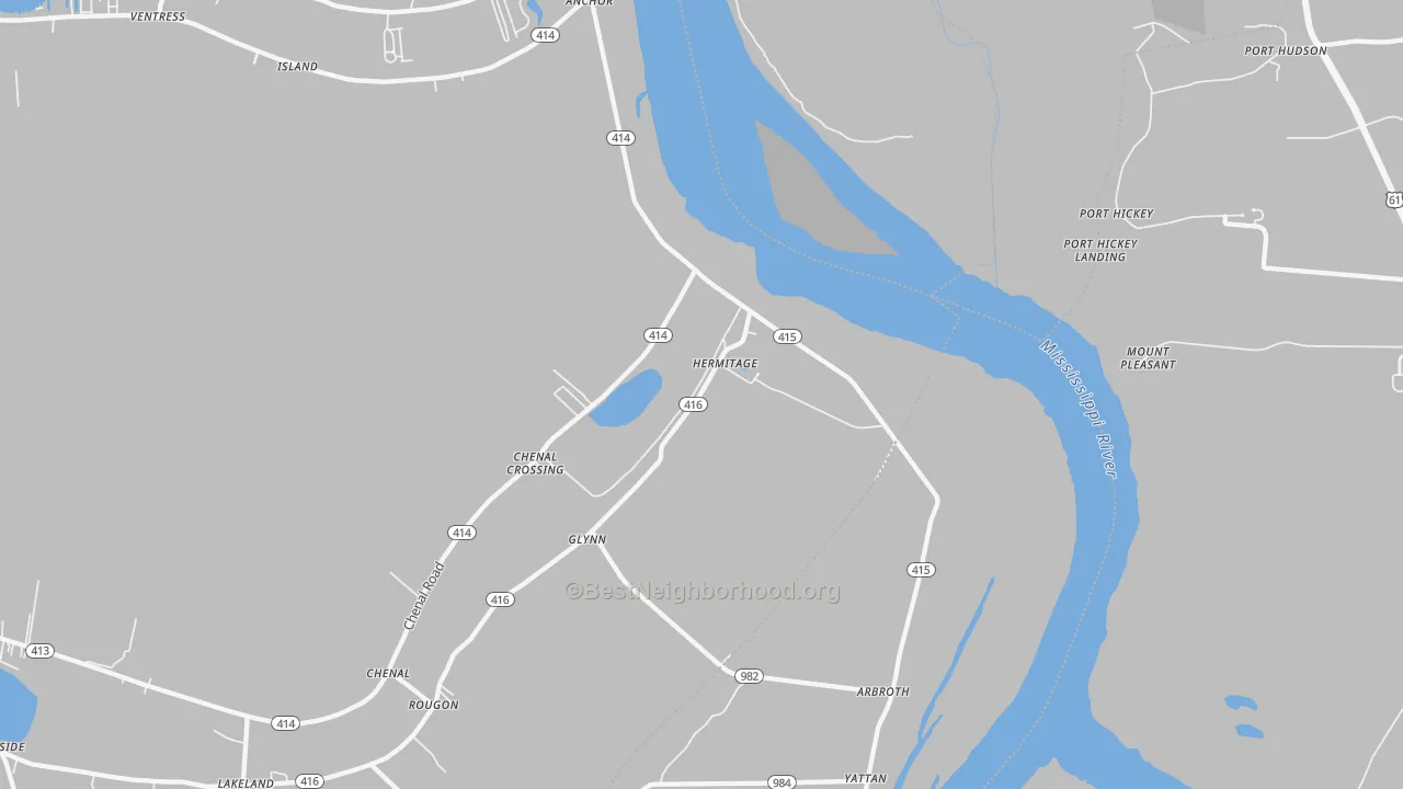 Transit Grade map of Glynn, LA