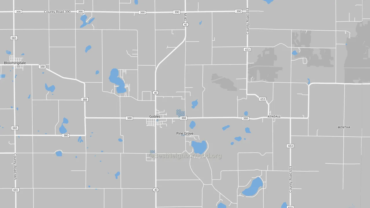 Transit Grade map of Gobles, MI