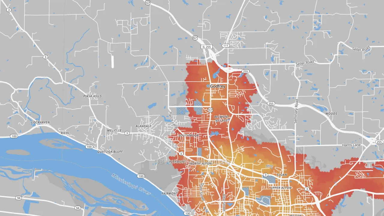 Transit Grade map of Godfrey, IL