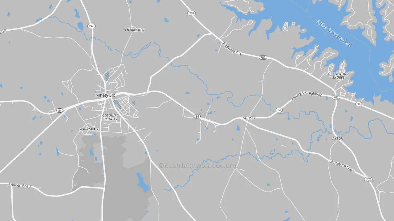 Transit Grade map of Godsey, SC