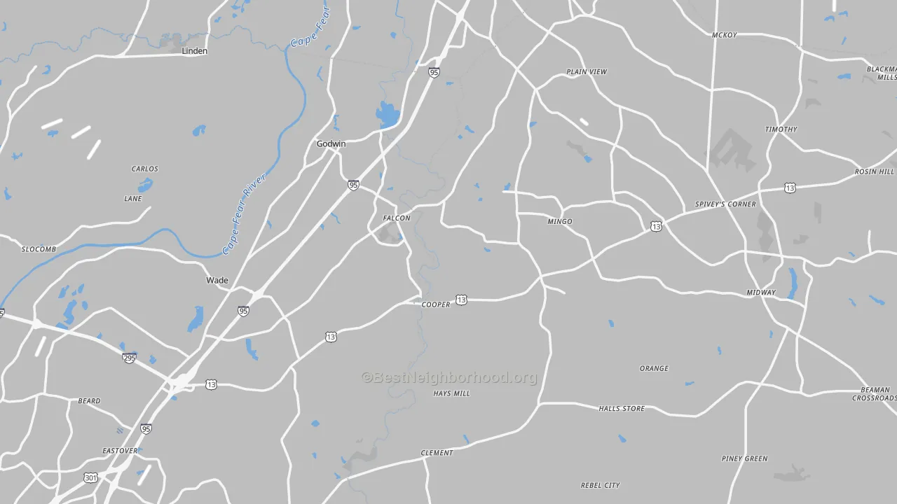 Transit Grade map of Godwin, NC