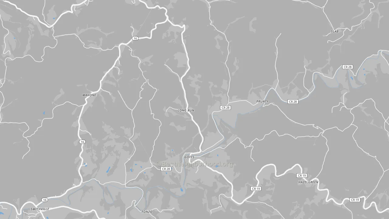 Transit Grade map of Goffs, WV