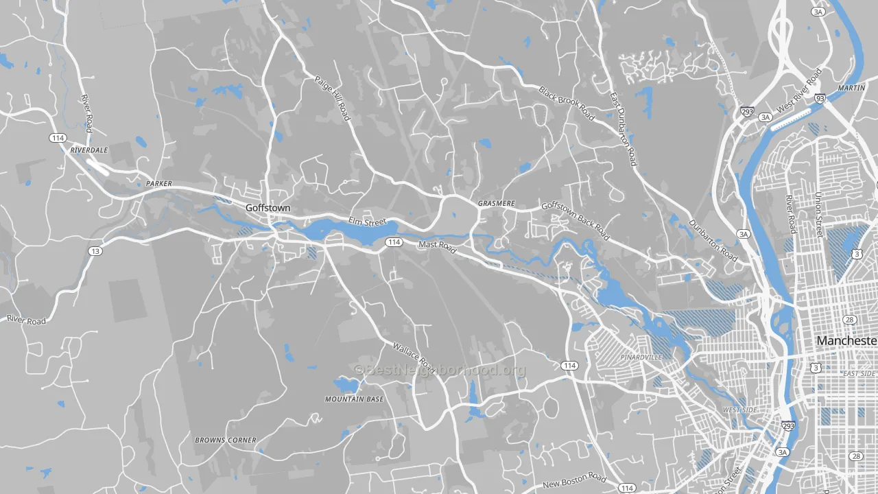 Transit Grade map of Goffstown, NH
