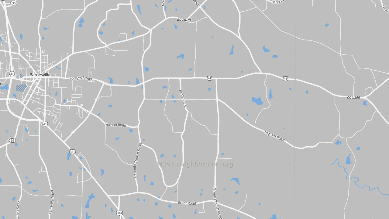 Transit Grade map of Goggins, GA