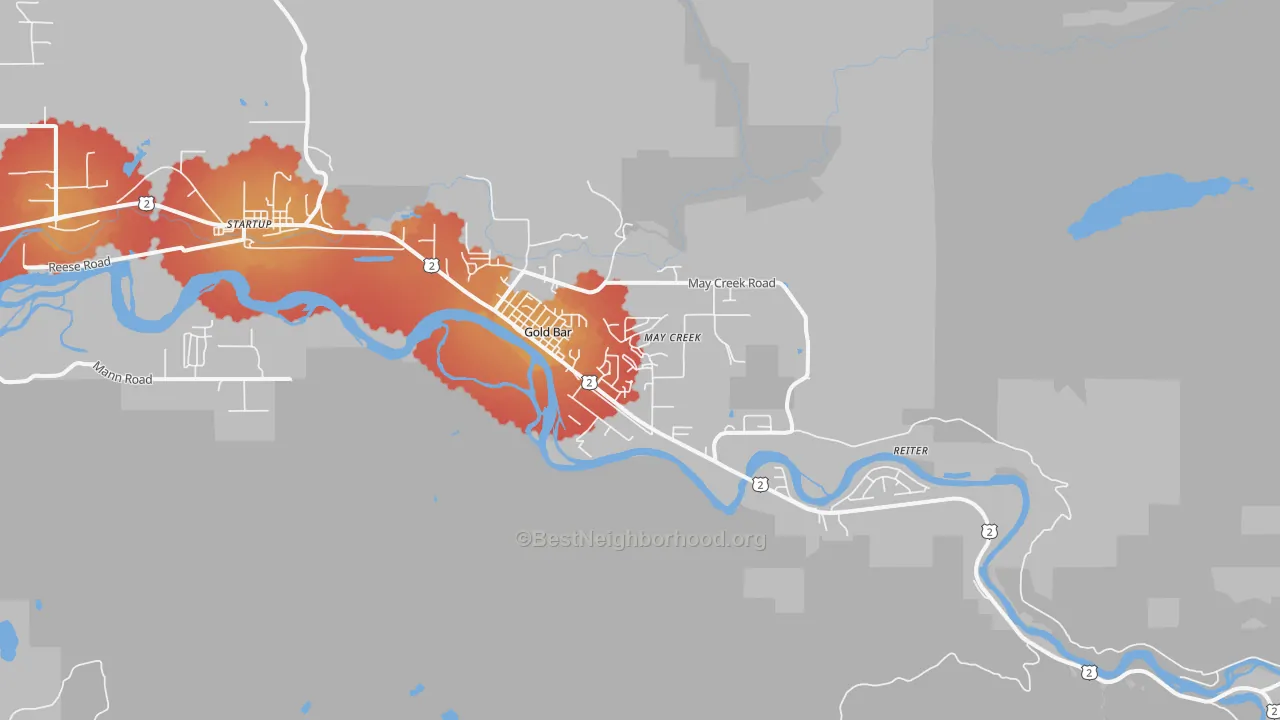 Transit Grade map of Gold Bar, WA